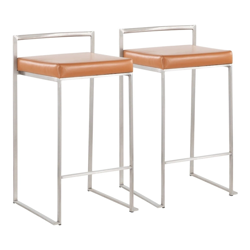 Silver Orchid Forrest Stainless Steel Stackable Fully Welded Counter Stool (Set of 2)