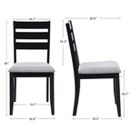 Slat Back Wood Dining Chairs Set of 4