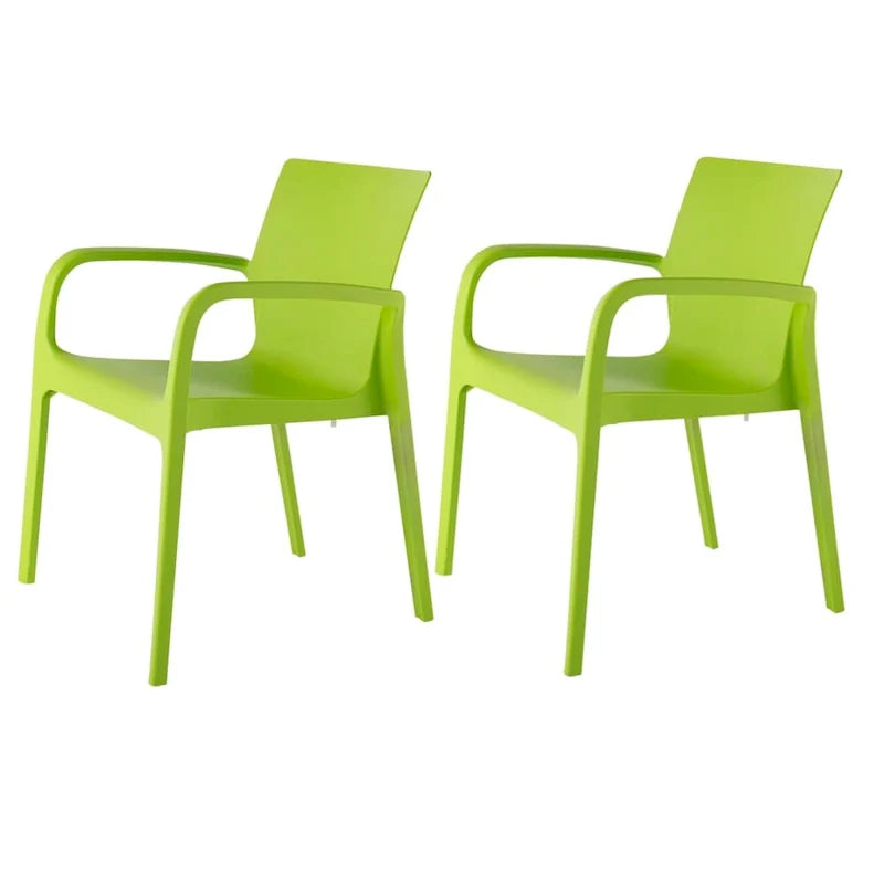 Alissa Resin Stackable All-Weather Dining Armchair, Set of 2