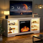 Bossin 58 Fireplace TV Stand with 18 Electric Fireplace,Modern Entertainment Center for 65 TVs,TV Console