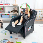 Gymax Kids Recliner Chair Ergonomic Leather Sofa Armchair w/Footrest