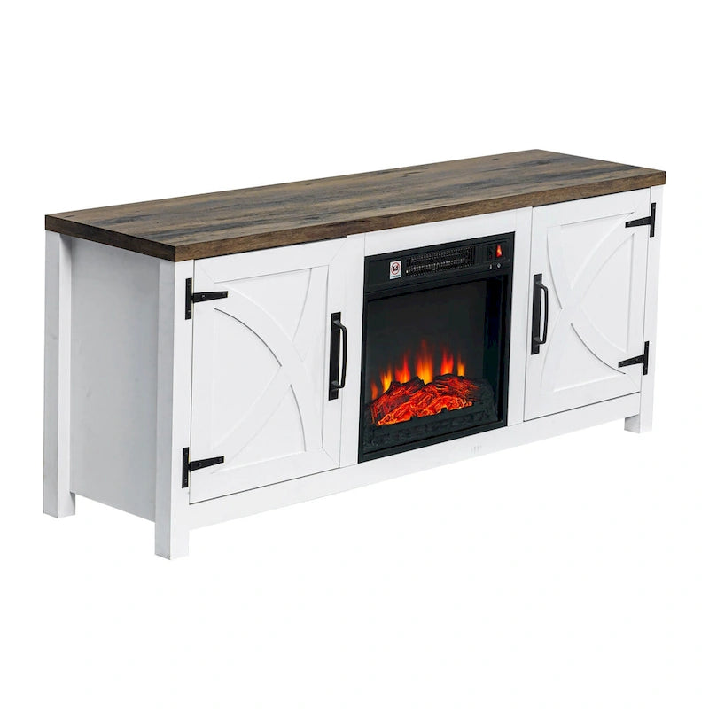 58 Farmhouse Electric Fireplace TV Stands Console Table for TV's up to 65