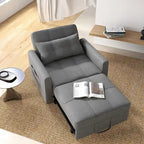 3-in-1 Pull-Out Sofa Bed Sleeper Chair , Convertible Adjustable Foldable Upholstered Lounge Couch