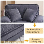 56.9 W Oversized Chair with Ottoman, Reading Chair for Bedroom, Lazy Sofa Bed, Modern Over Sized Single Recliner Couch