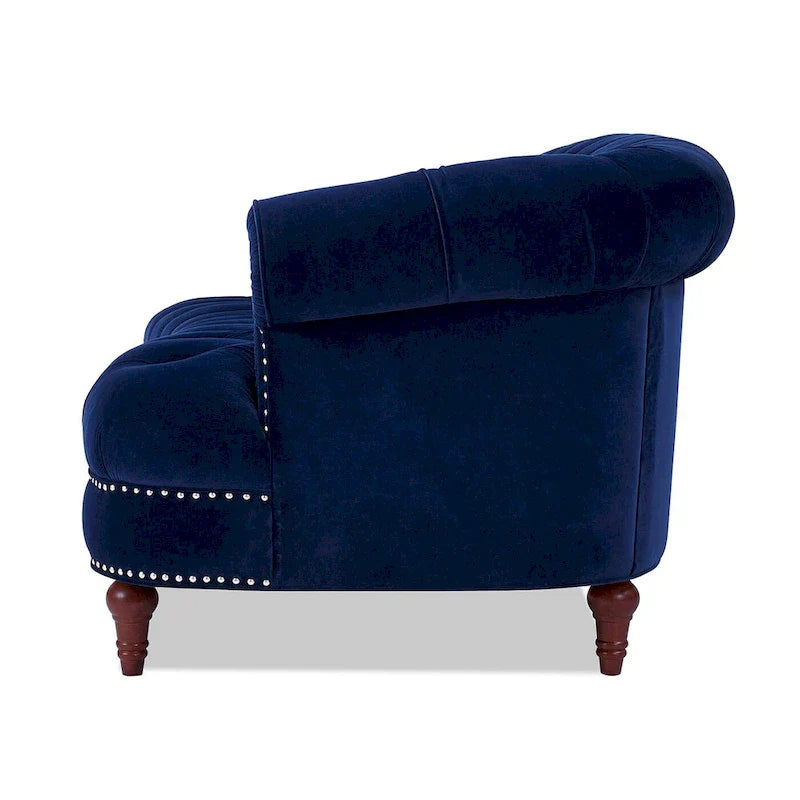 La Rosa 84 Mid-Century Modern Velvet Upholstered Chesterfield Tufted Sofa