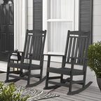 Vrakae All Weather Outdoor High Back Rocking Chair Set of 2