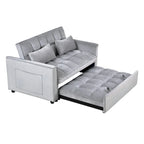 Modern Velvet Futon Loveseat with Reclining Backrest & Pockets, Seats 2 鈥?Dark Gray / Light Gray / Blue / Black