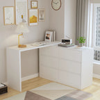 32.7H Rotating Dresser and Desk 6 Drawer Dresser Makeup Vanity White/Black