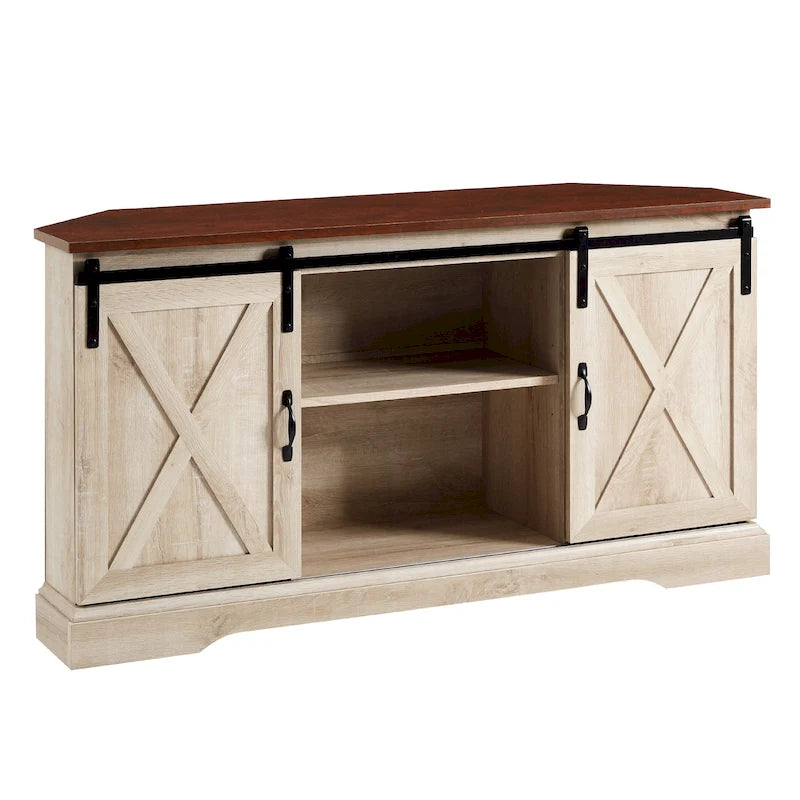 Middlebrook 52-inch Sliding Barn Door Corner TV Stand
