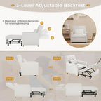 AECOJOY 3 in 1 Sleeper Sofa Chair w/ Pillow &Convertible Backrest