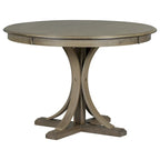 Taupe Retro 5-Piece Wooden Dining Table Set with Curved Trestle Table & 4 Chairs