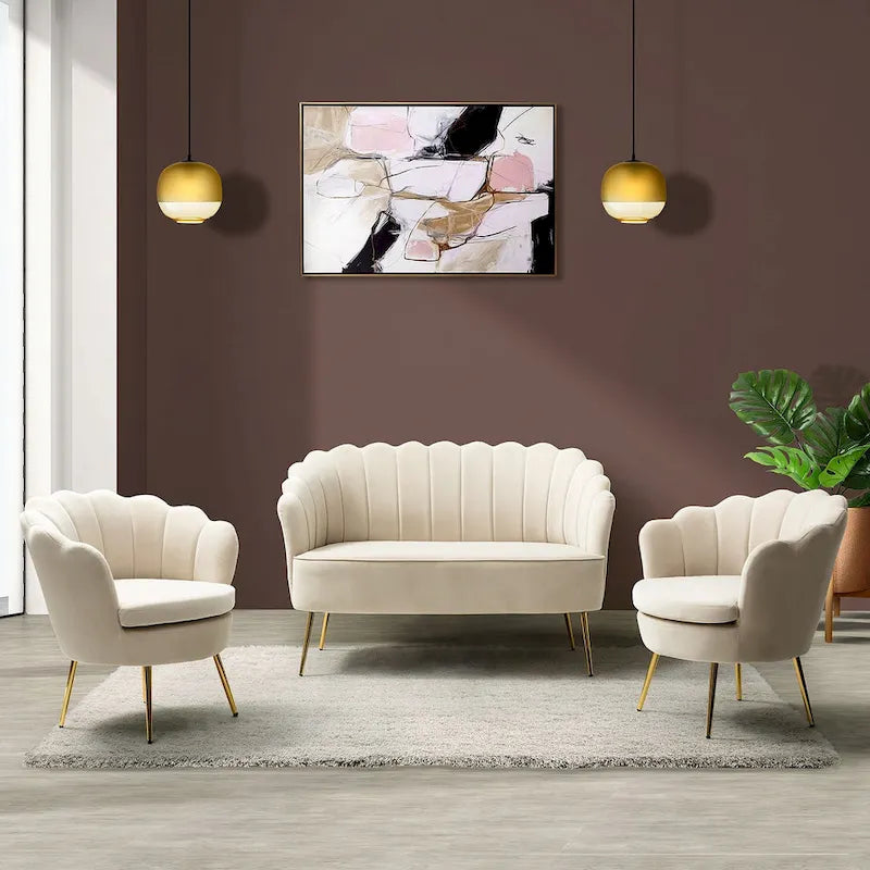 Xabier 52 in. 3 Piece Living Room Set by HULALA HOME