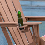 Outdoor Folding Adirondack Chair Patio Chair with Cup Holder