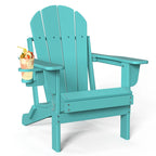 Outdoor Folding Adirondack Chair Patio Chair with Cup Holder