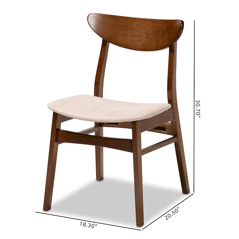 Parlin Mid-Century Modern Transitional 4-Piece Dining Chair Set