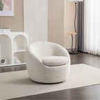 Swivel Barrel Chair - 360掳 Rotation - Boucle Fabric