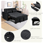 Modern Velvet Futon Loveseat with Reclining Backrest & Pockets, Seats 2 鈥?Dark Gray / Light Gray / Blue / Black