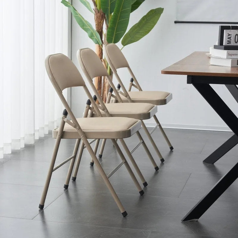 Elegant Foldable Iron & PVC Chairs for Convention & Exhibition White