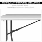 Costway 6' Folding Table Portable Plastic Indoor Outdoor Picnic Party