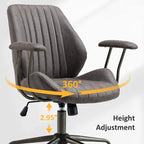 OVIOS Suede Fabric Ergonomic Office Chair Desk Chair Lumbar Support