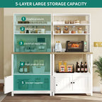 Moasis 5 Tier Kitchen Bakers Rack with Storage Shelves Microwave Oven Stand Kitchen Shelf Organizer