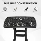 Patio 21  Cast Aluminum Dining Table with Umbrella Hole