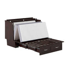 Monroe Full Murphy Bed Chest with 6 Memory Foam Mattress