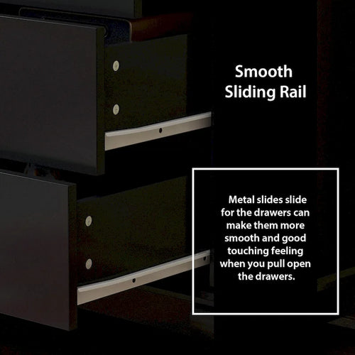 55.1W Lacquer Dresser Long Dresser for Bedroom Chest of Drawers