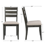 5-Piece Solid Wood 47L Dining Table Sets (1 Table+ 4 Slat Back Chairs)