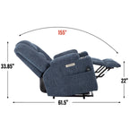 Power Lift Recliner Chair with Massage and Heat, Lazy Boy Overstuffed Wide Recliners w/USB, Type C Ports & 2 Steel Cup Holders