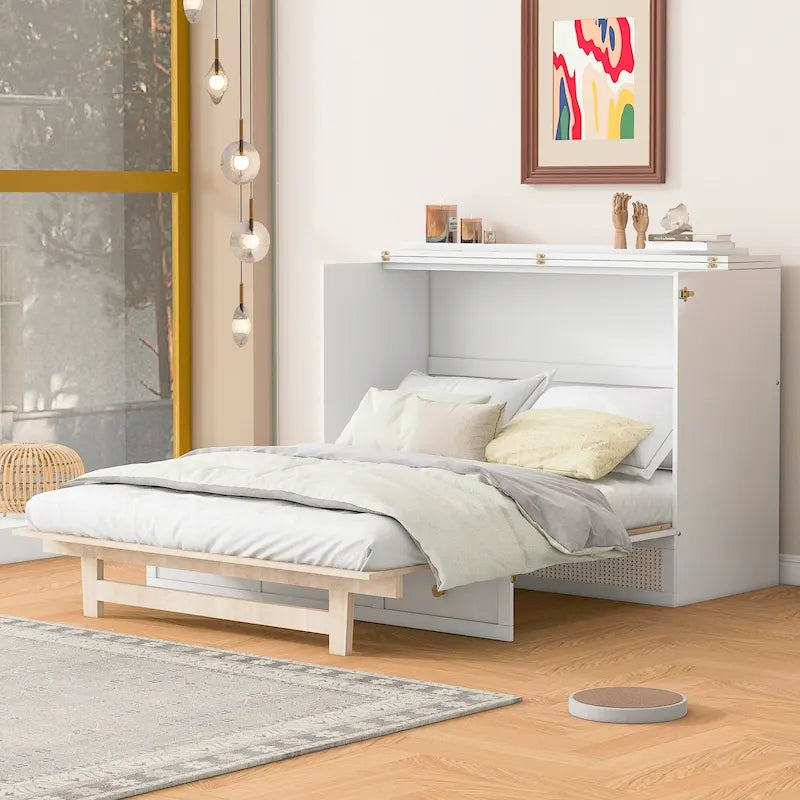 Nestfair Full Size Murphy Bed with Large Drawers