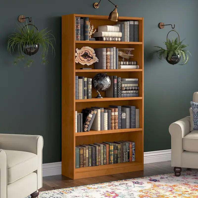Universal Tall 5 Shelf Bookcase Storage by Bush Furniture