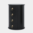 No Assembly Solid Wood End Table, Vintage Round Side Drawers Table