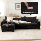 Living Room Furniture Sets, Modular Sectional Sofa Set with Ottoman for Living Room, Convertible Sofa Couch