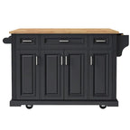 54  Large Kitchen Island with Rubber Wood Drop Leaf, Embossed Texture Rolling Kitchen Cart on 4 Wheels with 4 Doors & 3 Drawers